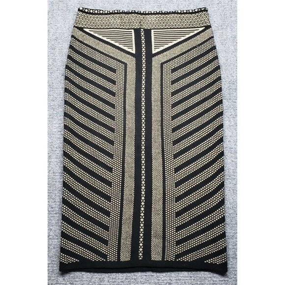 Icy Fashion Skirt Womens L Multicolor Geometric Pleated Pull On Knit Stretch - Picture 1 of 6